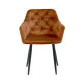 Scaun tip fotoliu, living/dining, caramiziu, tapiserie catifea, cadru metalic, fix, 62x58x82, Velvet